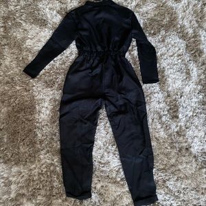 Petite Black Zip-up Jumpsuit